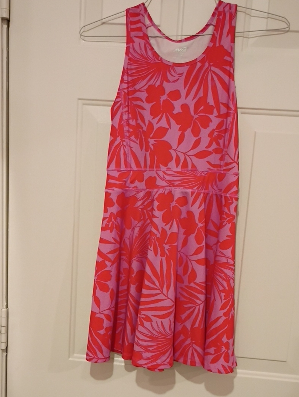 Avia Pink and Red Floral Tank Dress